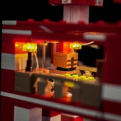 Upgraded Led Light Kit Compatible with Lego Minecraft The Mooshroom House Building Set Lights Decoration Compatible with Lego 21270 (Model Not Included)