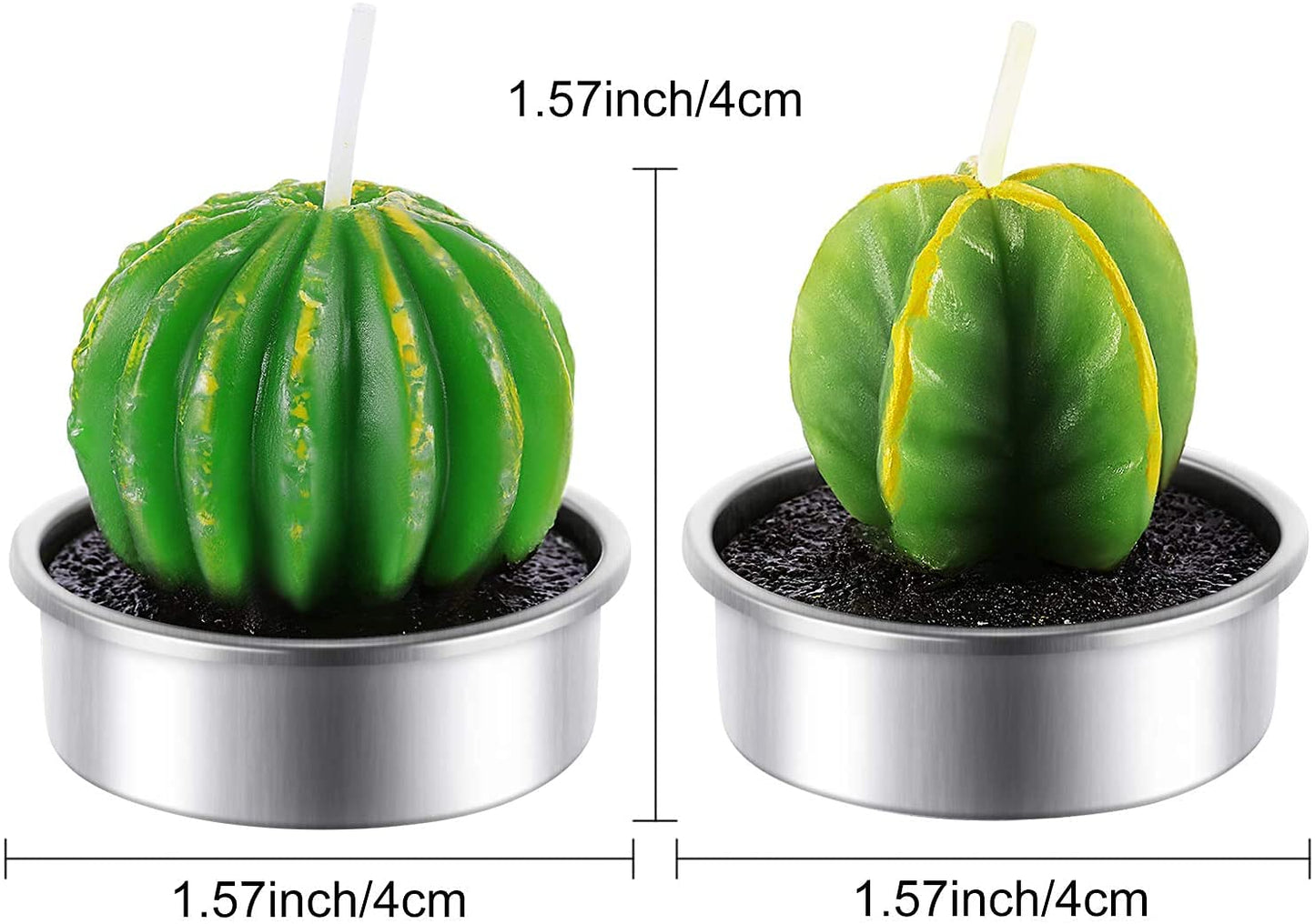 12 Pieces Cactus Tealight Candles Handmade Delicate Succulent Cactus Candles for Party Wedding Spa Home Decoration Gifts