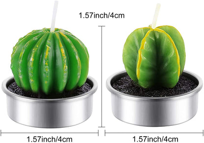 12 Pieces Cactus Tealight Candles Handmade Delicate Succulent Cactus Candles for Party Wedding Spa Home Decoration Gifts