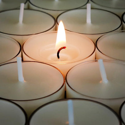 9PCS Pure White Beeswax Tealight Candles, Natural Scent, Clear Cup
