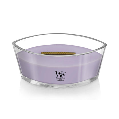 WoodWick Lavender Spa Gifts for Women and Men, 16 oz Ellipse Candle with Crackling Wick