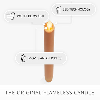 Luminara - Flameless Battery Operated Taper Candle - Sunlit Honey - Pack of 1-1x9.5 - LED Flickering Flame - Realistic Safe for Home Kids and Pets