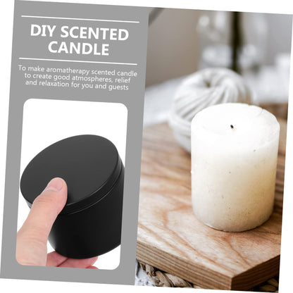 KONTONTY 3pcs Iron Candle Jars Empty Candle Containers Simple Round Design for Home Decoration and Parties for Weddings and Events
