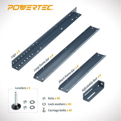 POWERTEC Tool Stand, 400lb Capacity Heavy Duty Router Table Stand with Adjustable leveling feet for Miter Saw, Drill Press, Belt Sander, Bench Grinder, Band Saw, Scroll saw, Planer (UT1006)