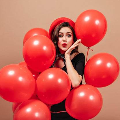 Red Balloons Red Birthday Decorations 100 Pack 12 inch Round Latex Balloons for Wedding Anniversary Birthday Valentine's 4th of July Independence Memorial Day Patriotic Party Decorations