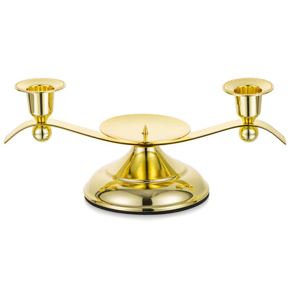Unity Candle Holder for Wedding Ceremony Set - Romadedi 3 Arm Metal Gold Candle Stand for Pillar Taper Candlestick Unity Candles Centerpiece Decor Bride Reception Anniversary Decoration Gift