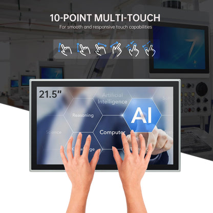 IRXSEE 21.5-Inch Industrial Embedded Panel PC, Ratio 16:9 Multi-Touchscreen-Monitor,Industrial Touch Screen Panel Computer,WiFi & Built-in Speakers,IP65 Front,Win 11 I7 RAM 8G+512G SSD