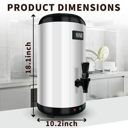 Nalison Insulated Beverage Dispenser-WITH HEATING,75 Cup Hot Drink Beverage for Catering-Stainless Steel Hot Beverage Dispenser 12 L/3.2 Gallon Hot Coffee Dispenser with Spigot for tea, Water,(silver)