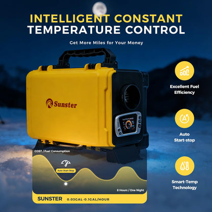 HTB1 8KW Diesel Air Heater, 6L Toolbox Compact Diesel Heater 12V/110V Fast Heating with App Control, 5500M Adaptive Plateau, Internal Circulation Heating and No Ticking Sound for RV Trailer Camper Van