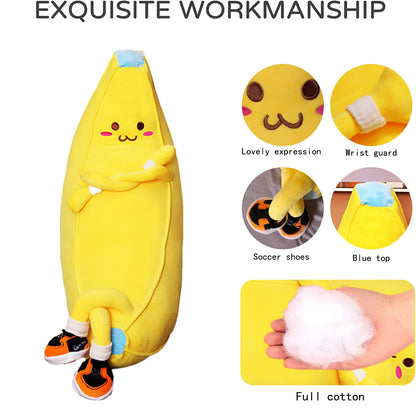 LVHUA Banana Stuffed Animal Cute Fruit Plushie Hugging Pillow Long Plush Toys Sleeping Doll Gift for Birthday, Valentine, Christmas