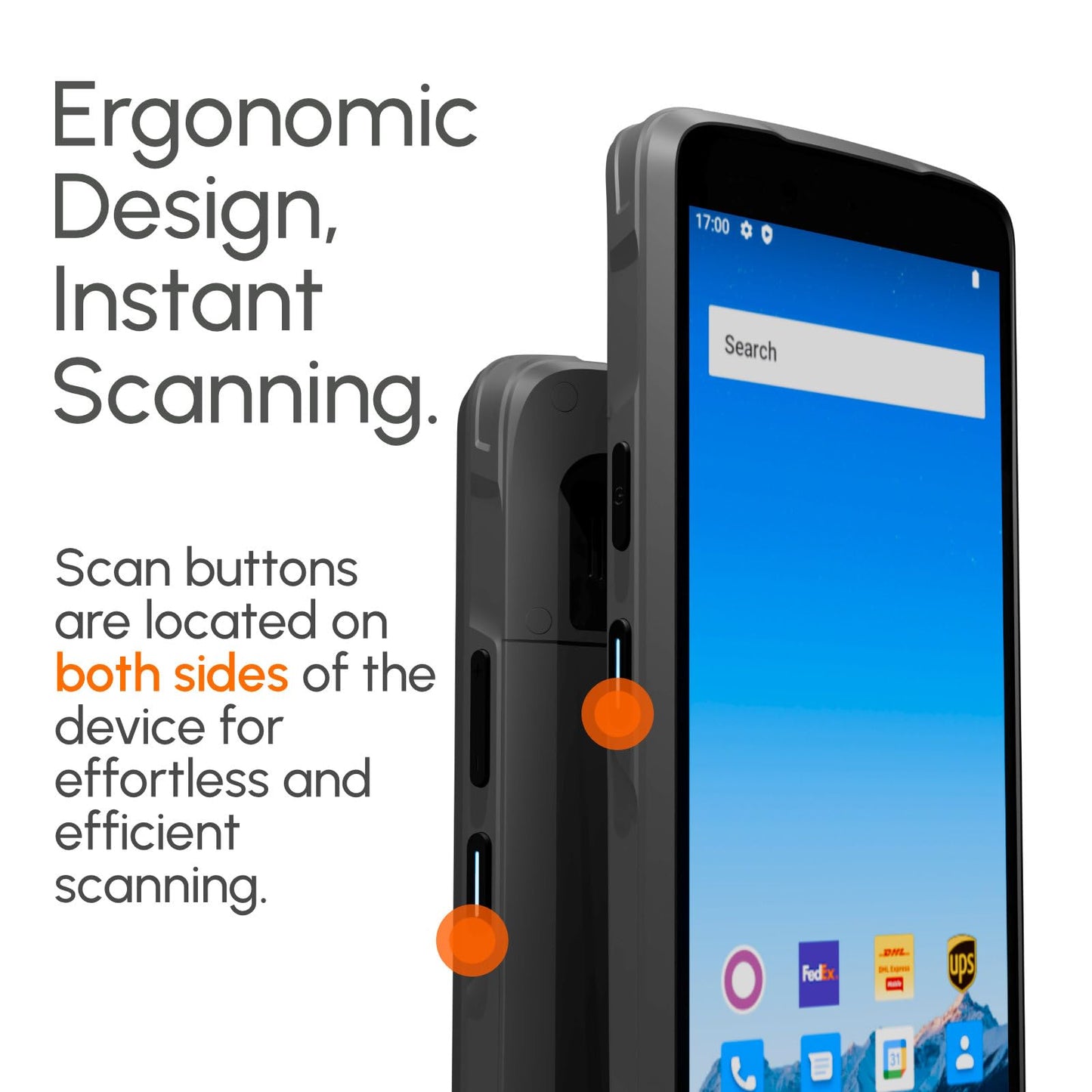 Rayoungtek Rugged Android Barcode Scanner Handheld Mobile Computer 1D 2D QR Code NFC Reader IP66 4G WiFi 6.0" Touch Screen for Inventory Retail Logistics