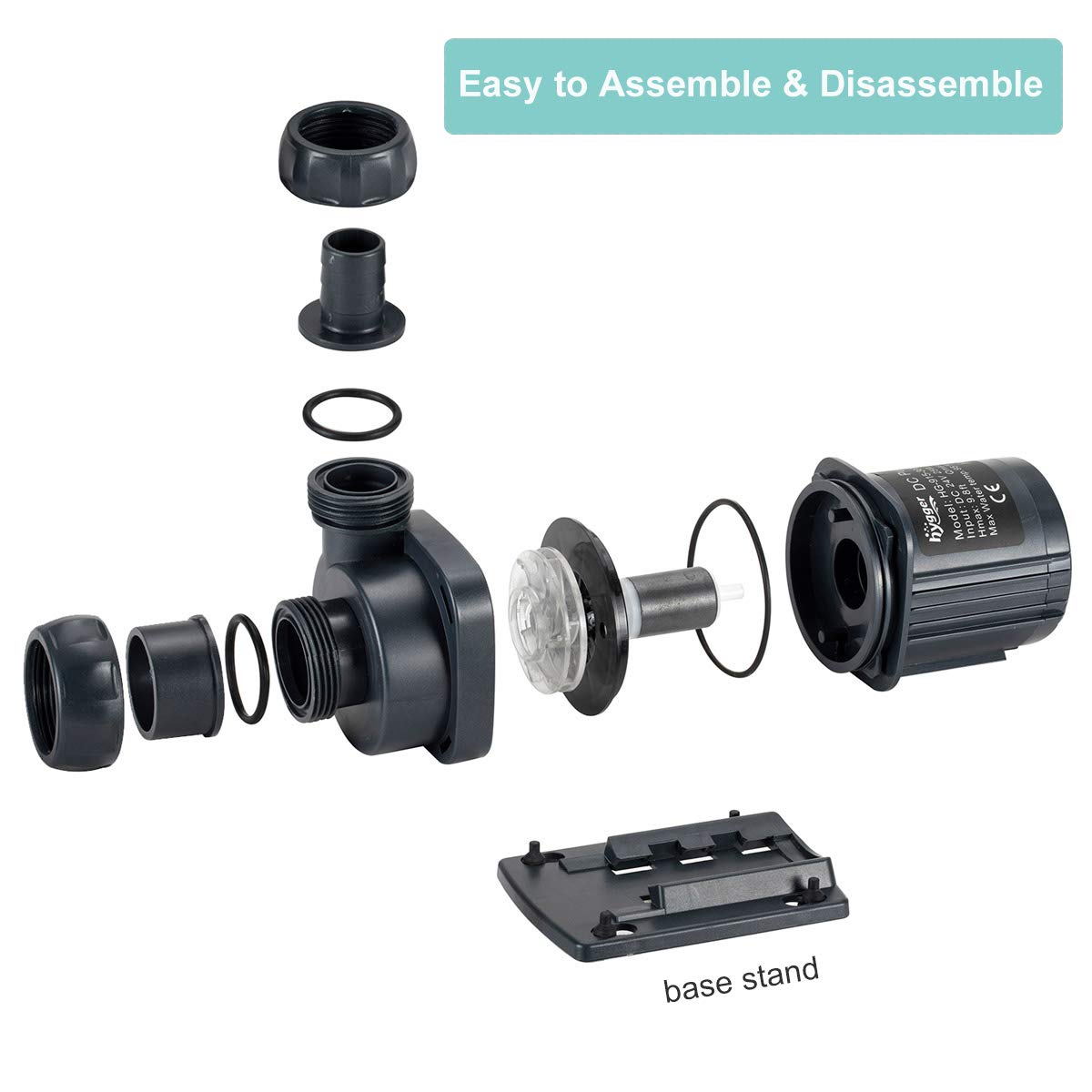 Hygger 1720GPH Quiet Submersible and External 24V Water Pump, with Controller (30%-100% Settings), Powerful Return Pump for Fish Tanks, Aquariums, Ponds, Fountains, Sump, Hydroponics (55W, 14.8ft)