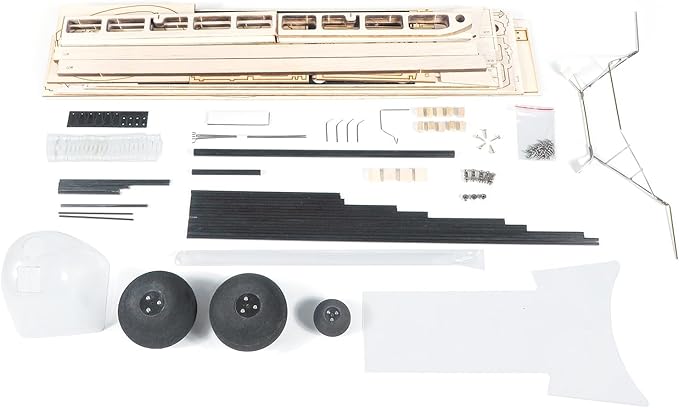 Dancing Wings Hobby S38 Savage Bobber 1000mm Wingspan Balsa Wood Airplane KIT/KIT+Power Combo - KIT Black