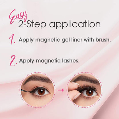 Ardell Magnetic Gel EyeLiner & False Lashes, Accent 002, 1 set, Black
