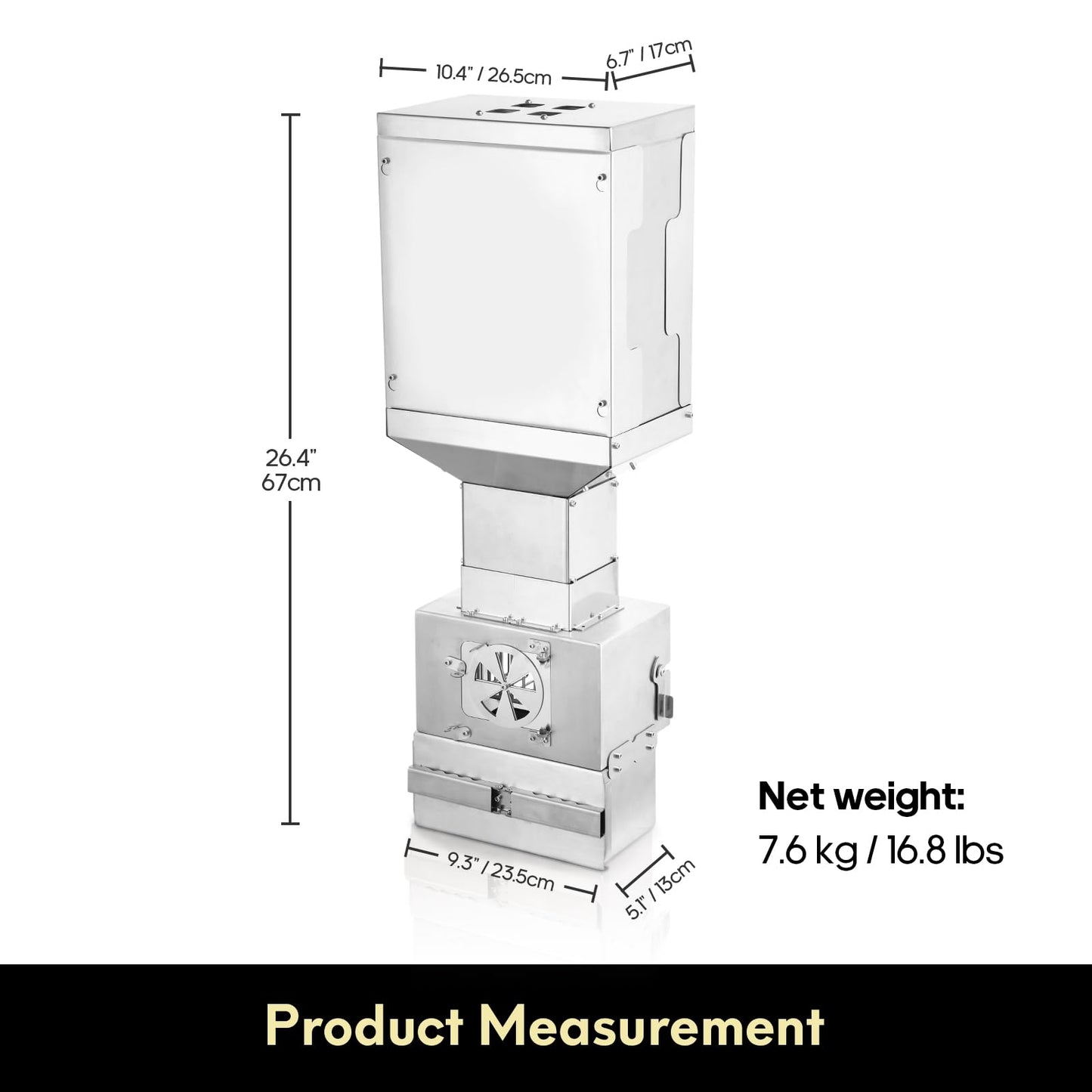 WILLOWYBE Outdoor Sauna Wood Pellet Heater Accessory - Large Capacity, Efficient Heating, Durable Stainless Steel, Compatible with Our Outdoor Sauna Stove