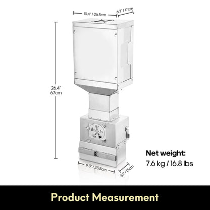 WILLOWYBE Outdoor Sauna Wood Pellet Heater Accessory - Large Capacity, Efficient Heating, Durable Stainless Steel, Compatible with Our Outdoor Sauna Stove