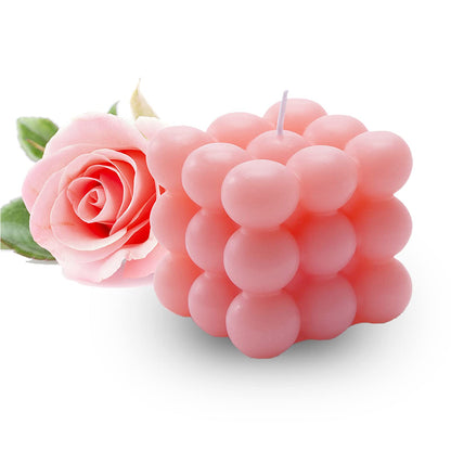 Carol Cao Bubble Candle - Cube Soy Wax Candles, Home Decor Candle, Scented Candle Set 1 Pieces, Home Use and Gifting (Pink) Christmas Gifts