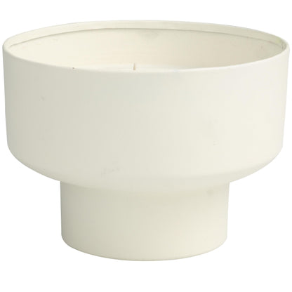 Deco 79 Metal Decorative Candle Cozy Cashmere Scented Matte 50 oz 3 Wick Aromatherapy Candle with White Wax, Wax Aromatherapy Candle 7" x 7" x 5", White