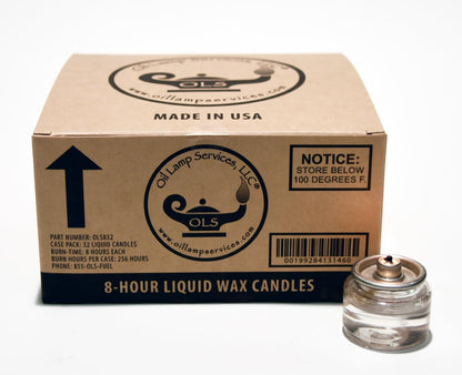 Disposable Liquid Wax Candles, 8-Hour, 32-Pack, Used for Creating Ambiance Lighting at Restaurants and Bars, On Wedding Tables and at Special Events Where Candlelight is Used