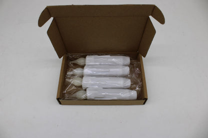 CVHOMEDECO. Flickering Taper Candles LED Drip Flameless Candles, Battery Operated with Timer, White, 4-3/4 Inch, Set of 4