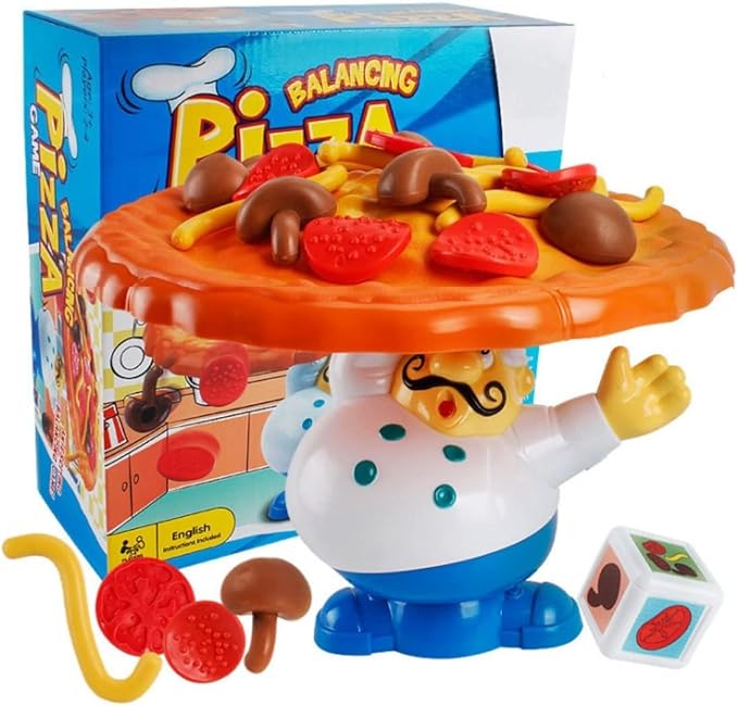 Topple Pizza GameTabletop Balancing Pizza Toy Poppa's Pizza Pile-Up for 2-4 PlayersFun for Family &amp Friends