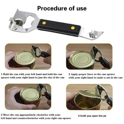 HLCM Bottle Opener - Manual Can Opener - Versatile 4-In-1 Can Opener for Kitchen Restaurants and Camping Trips (2)
