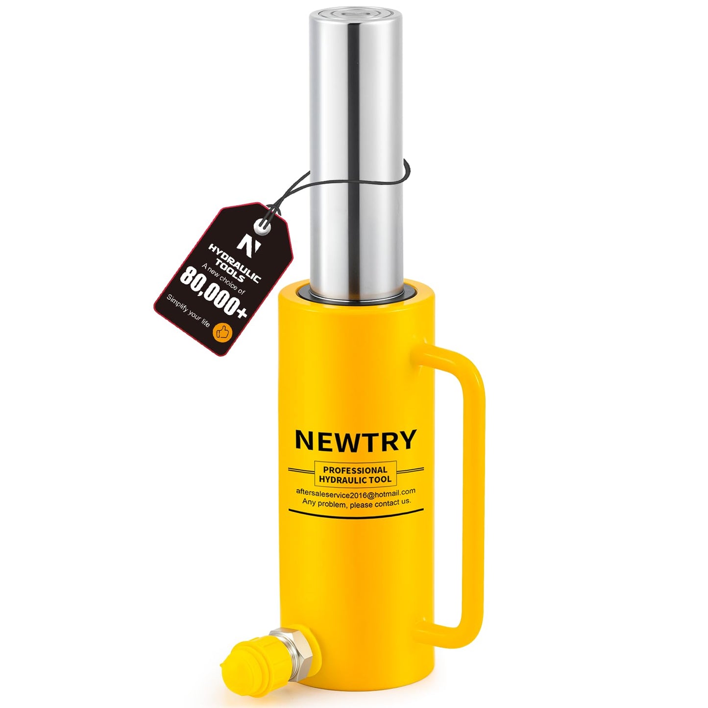 NEWTRY 20 ton Hydraulic Jack Cylinder Long Jack 6” Stroke Portable Hydraulic Ram Industrial Lifting Jack Porta Power Retract Automatically