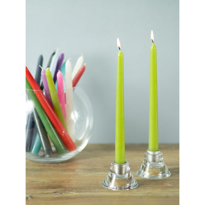 CANDWAX 12 inch Taper Candles Set of 4 - Dripless and Smokeless Candles Unscented - Slow Burning Candle Sticks - Olive Candle Taper