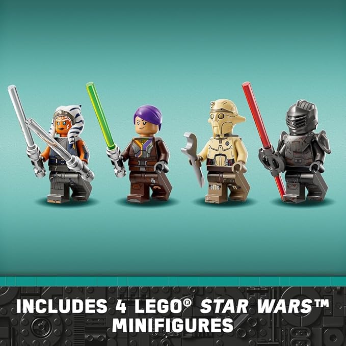LEGO Star Wars Ahsoka Tano’s T-6 Jedi Shuttle Spaceship Toy - Star Wars Building Toys Set for Kids Boys &amp Girls Ages 9+ - Birthday Gift for Fans - 4 Minifigures - 75362