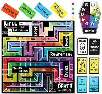Gift Republic Game of Death – Live Fast Die Young | Dark Humour Adult Party Board Game | Outrageous Survival Challenge for 2- Players | Mature Content