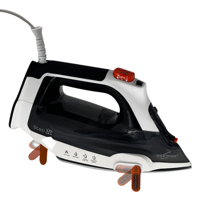 Eurosteam Step Up Iron - Self-Lifting Smart Iron with Ceramic Soleplate - Auto-Lift Safety & Smart Temp Technology for All Fabrics - Ironing Reimagined: Smart, Safe, and Effortlessly Fast