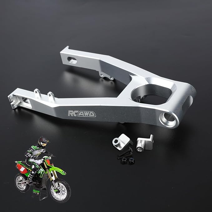 for Losi Promoto MX 7075 Rear Swing Arm Adjustable Wheelbase 1/4 Motorcycle RTR Pro Circuit Club MX Upgrades RCAWD Aluminum Parts # LOS264000 Silver