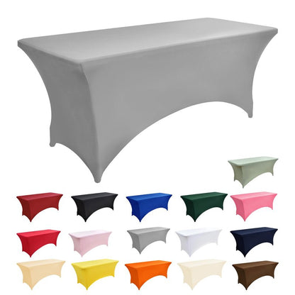 ZarzaaSik 115 2-Pack 8ft Spandex Table Covers for Rectangle Folding Tables - Washable Elastic Tablecloth - Ultimate Fitted Table Protector for Parties, Banquet, and Wedding