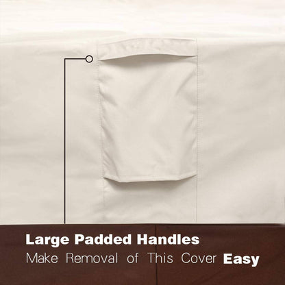 Vailge Waterproof Patio Furniture Set Cover with Padded Handles, Patio/Outdoor Table Cover, Patio/Outdoor Dining Square Table Chairs Cover(Medium,Beige & Brown)