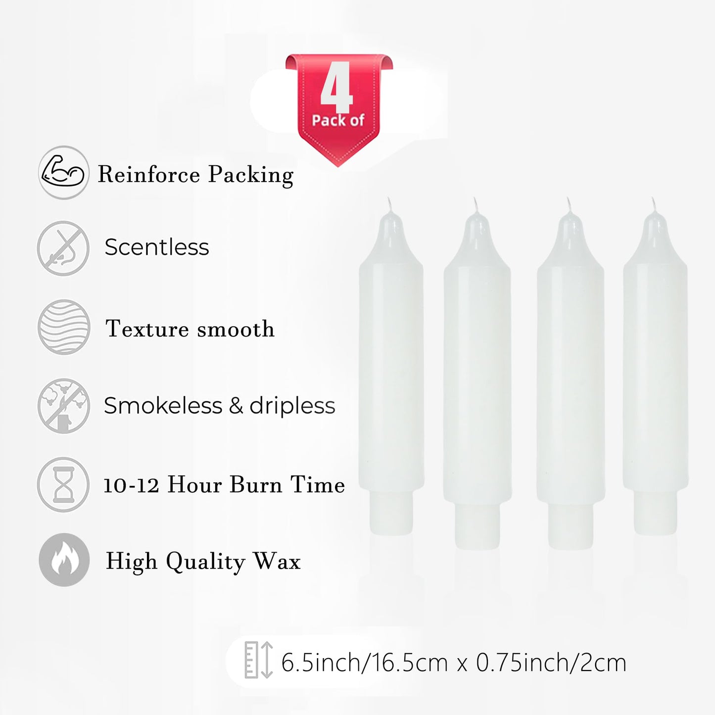 Brown Short Taper Candle Stick Dripless Dinner Candle for Wedding Party Decoration Home Dinner,6.5inch,4 Pack,Gradient Brown