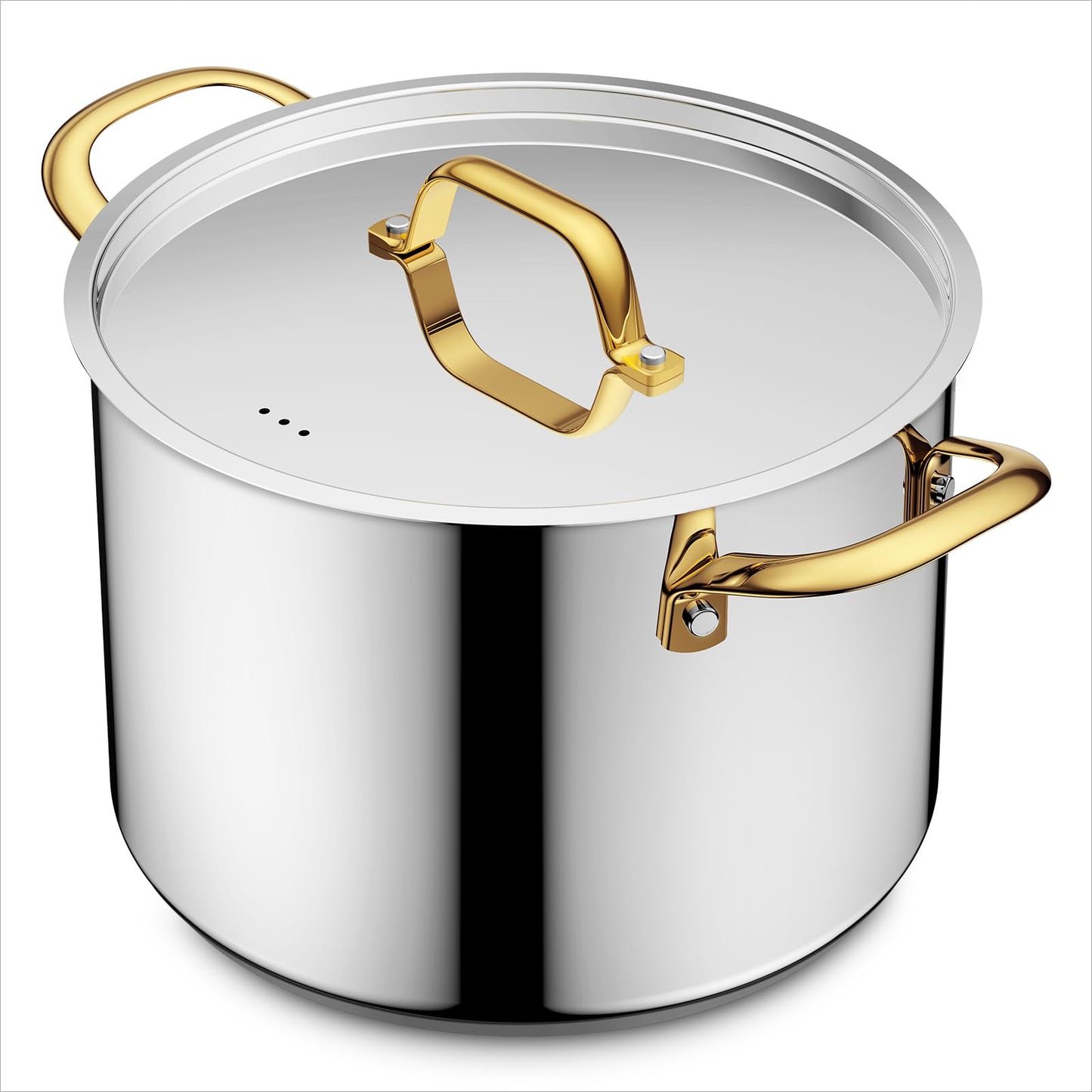 BEZIA 6 Quart Stainless Steel Stock Pot, 0-Coating Healthy Soup Pot for Small Families, Tri-ply Even Heat for Daily Cooking & Side Dishes, Compatible with All Stovetops