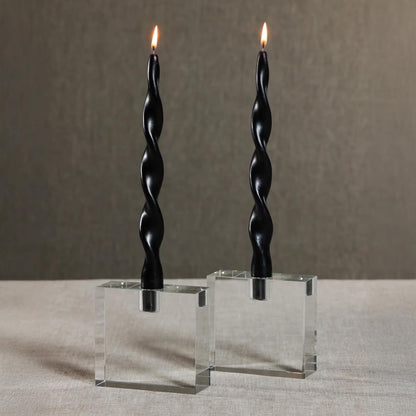 Zodax Lumière Twist Formal Candles 10" Set of 6 (Black)
