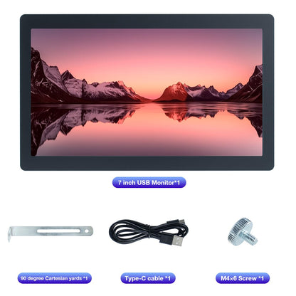 Hosyond 7 Inches USB C Mini Monitor 1024x600 IPS LCD Display Type C Secondary Screen for PC Laptop Windows