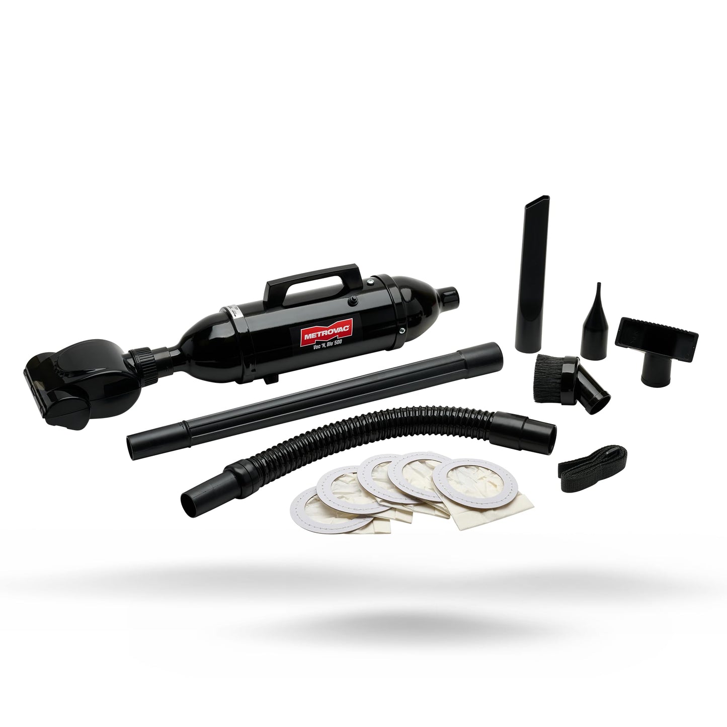 METROVAC VM12500T Vac N' Blo 500W Hand Vacuum & Blower, 120V, Powerful, Lightweight, All-Steel Construction, Dry Pickup, 60" Water Lift, Black Finish