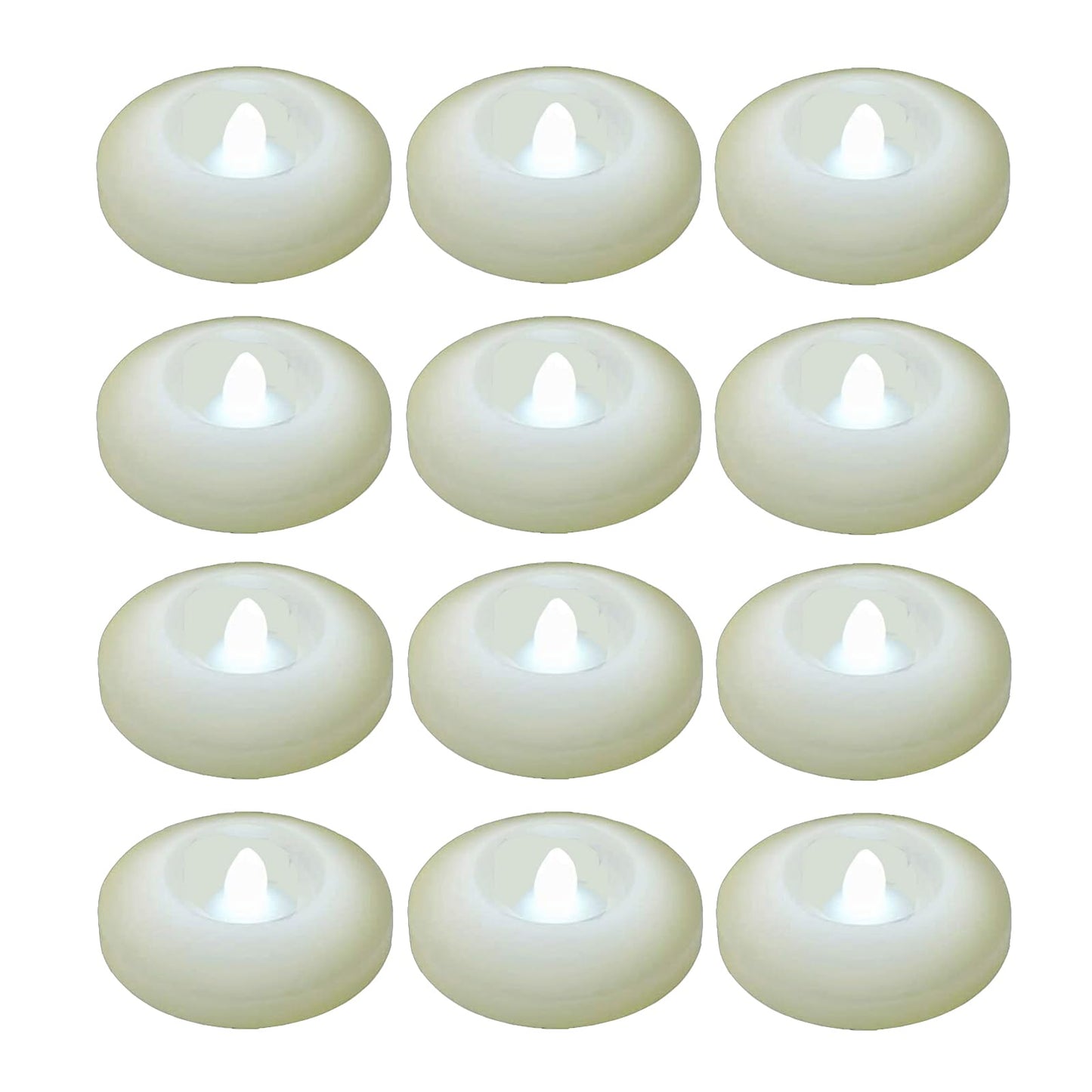 120+ Hours LED Floating Candles for Centerpieces – 12 Pack White Flickering Tea Lights Battery Operated Waterproof Floating Flameless Candle Tealight for Wedding Party Pool & SPA Home Decorations