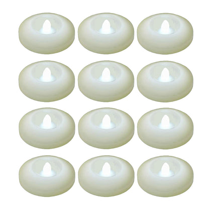 120+ Hours LED Floating Candles for Centerpieces – 12 Pack White Flickering Tea Lights Battery Operated Waterproof Floating Flameless Candle Tealight for Wedding Party Pool & SPA Home Decorations