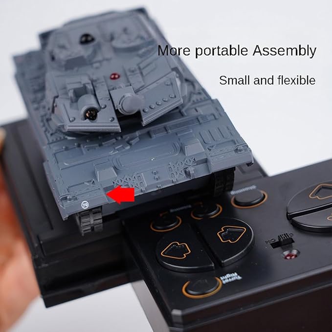 2.4GHz Mini RC Tank Toy with LED and Rotating Turret. The Ultimate Military Toy for Boys and Girls (Gray)