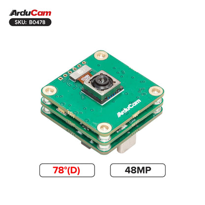 Arducam USB 3.0 Camera, 120fps High-Speed USB Camera Module, IMX586 48MP High-Resolution Webcam with 78°(D) Motorized Focus Lens and Metal Case, Compatible with Windows and Linux OS