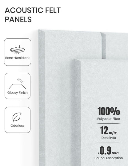 Large Felt Bulletin Board 48" x 36" Cork Board Alternative-12 Pack with 70 Safe Removable Adhesive Tabs, Cork Boards for Walls for Home Office Classroom Pin Board-Cold White