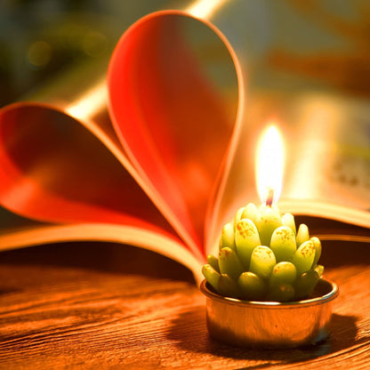12 Pieces Cactus Tealight Candles Handmade Delicate Succulent Cactus Candles for Party Wedding Spa Home Decoration Gifts