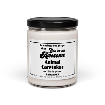 Animal Caretaker Candle Gifts for Women Men - Appreciation Thank You Birthday Retirement Graduation - Coworker Staff Employee Boss Manager - 9oz Soy Wax Cinnamon Vanilla Scent