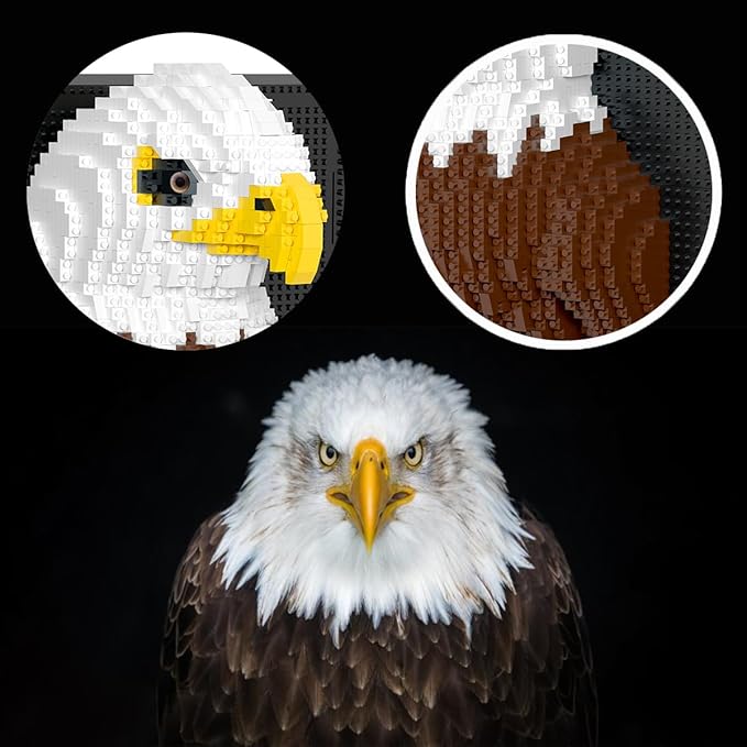 BDYDT Wall Art Eagle Building Blocks Set a Wall Decor Set for Adults Who Love Creative Hobbies (1924 Pieces) Toys Gifts for Kid and Adult