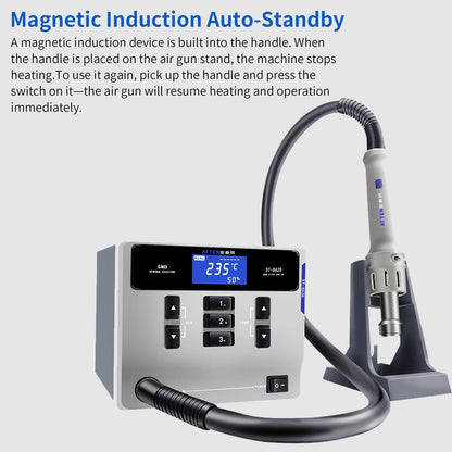ATTEN ST-862D Hot Air Rework Station, 1000W Hot Air Soldering Station with Auto Sleep Function, Equipped with Large LCD Display & 4Air Nozzles, Suitable for Micro Soldering Rework