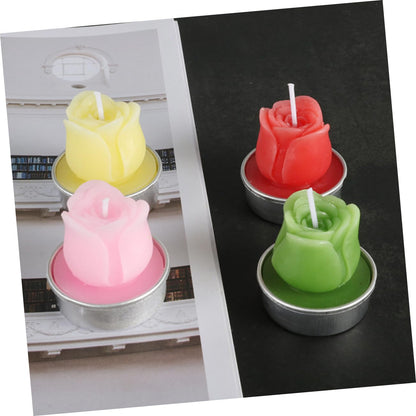 Ciieeo 12 Pack Tea Light Candles Holders Romantic Shape for Marriage Proposal Smokeless Long Burning for Wedding Party Christmas Event Dec