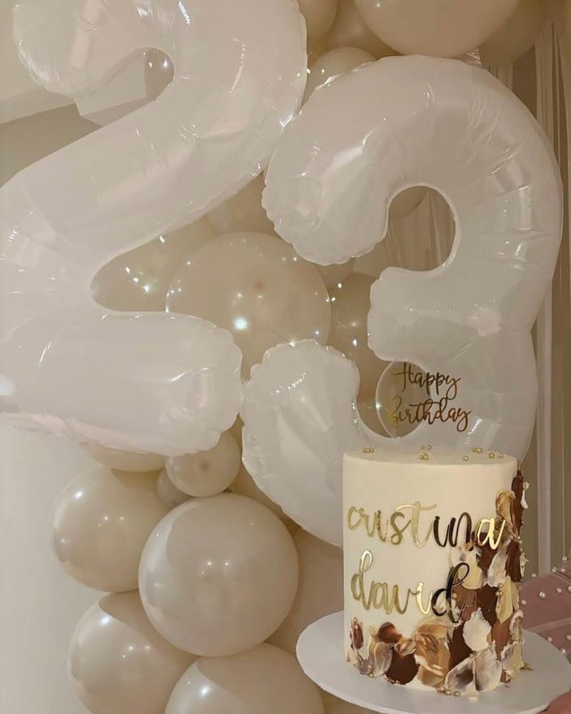 White Number 7 Balloon 40 Inch, 7th Birthday Party Decorations for Children, Giant 7 Foil Balloon for Party Supplies